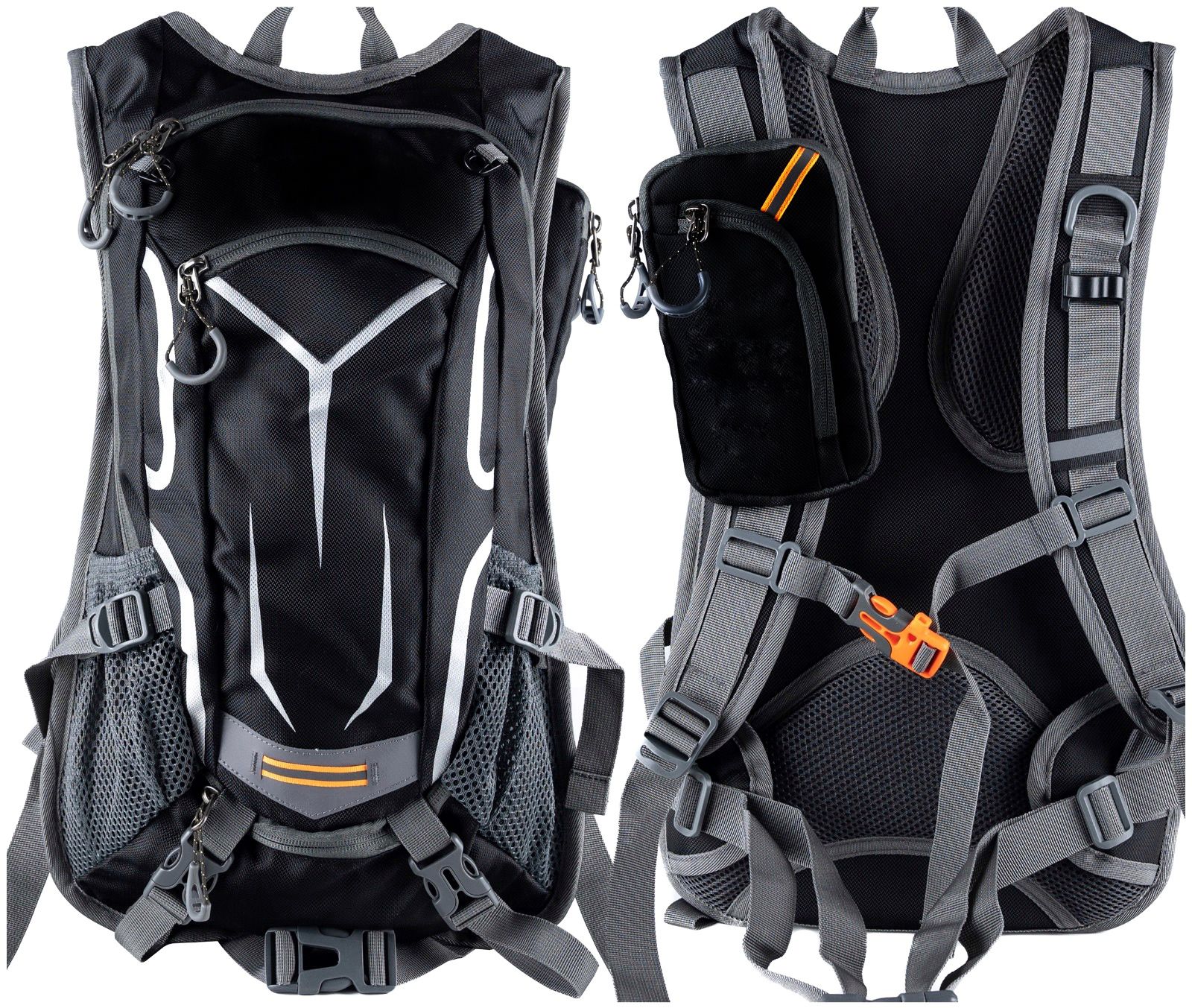 Rucsac de drumetie, gri cu elemente reflectorizante, 18litri, 45x30x15cm [6]