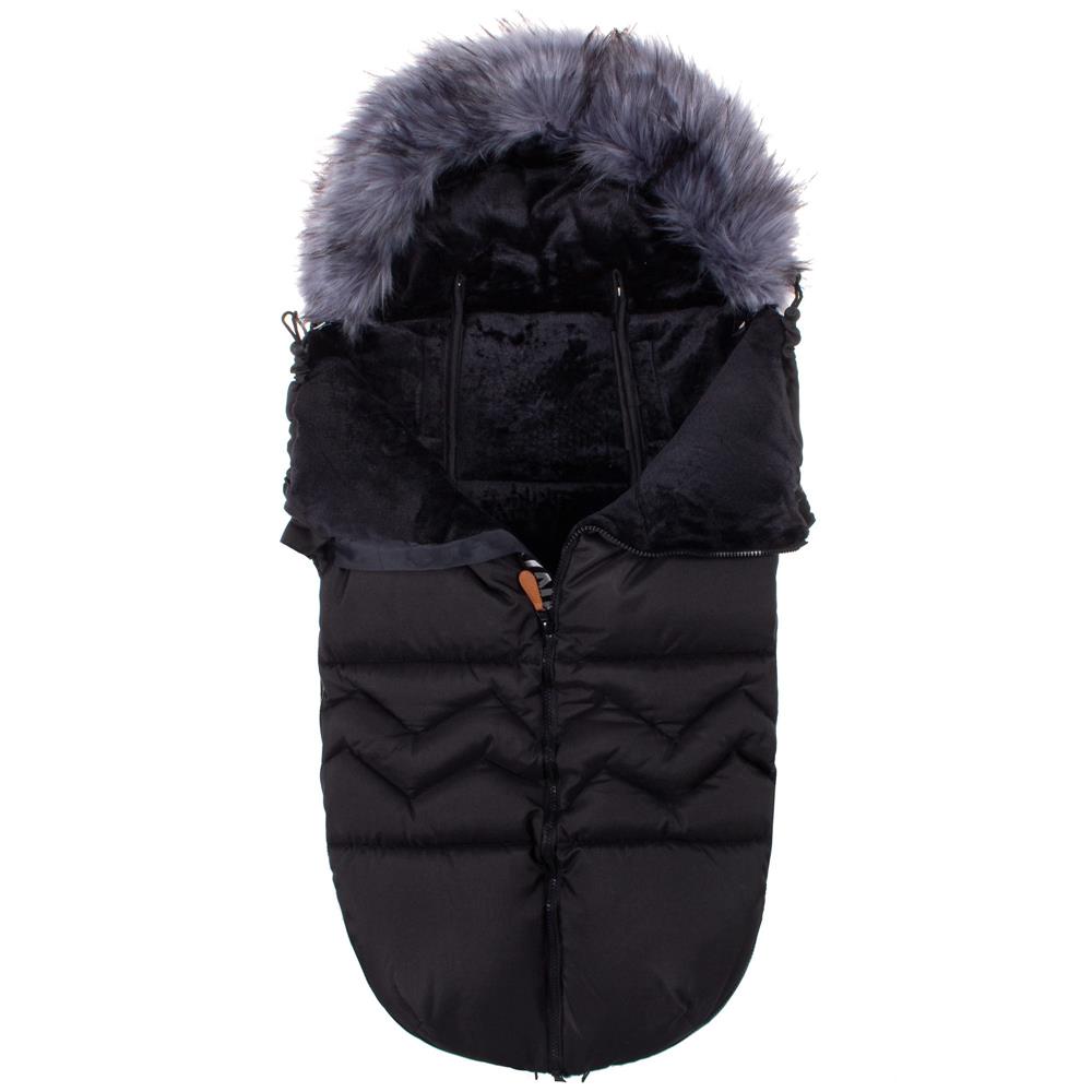 Sac iarna de bebelusi pentru carucior, marime universala, cu gluga, 90x45cm, negru [5]