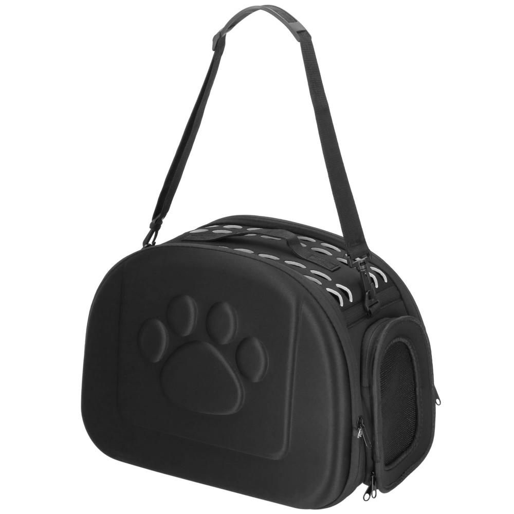Disponibil livrare locker - Geanta pentru transport animale mici-medii, pentru caine si pisica, pliabila, curea de umar, 25x45x37 cm, negru