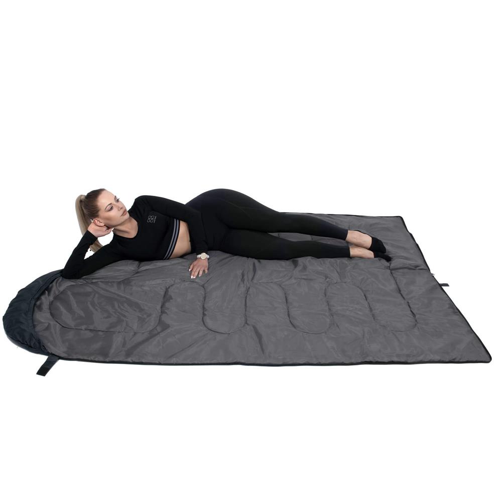 Sac de dormit tip mumie, cu geanta de transport, 210x73cm, 8-20grade, culoare gri [8]