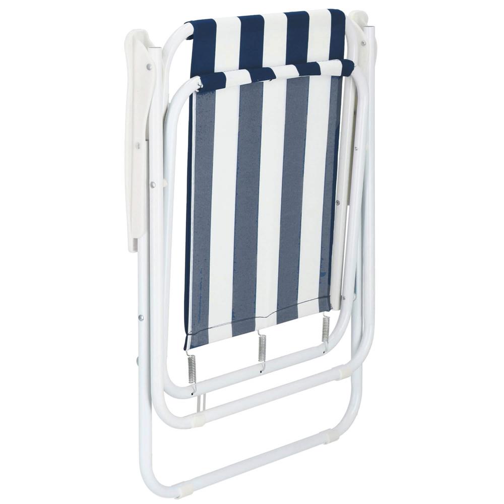 Scaun de plaja Sersimo GC050, pliabil, 100kg, 52x74cm, alb albastru [7]