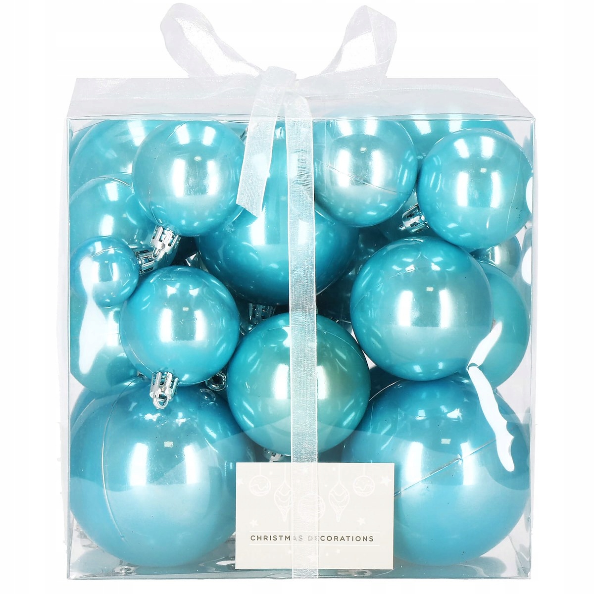 Set globuri de Craciun, 37 bucati, 3-8cm, albastru perla [7]