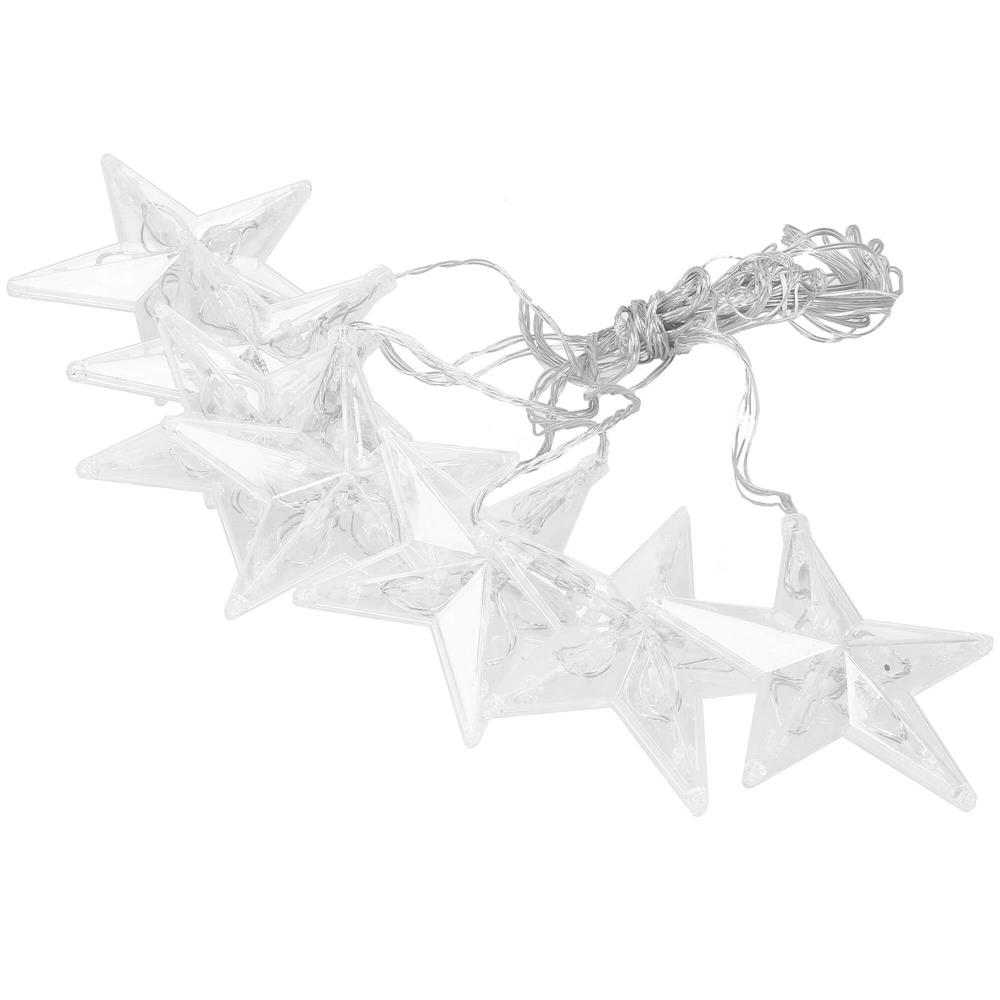 (DL) Ghirlanda luminoasa tip perdea cu stelute 72 LED-uri, 2m, pentru interior/exterior, iluminare alb [6]