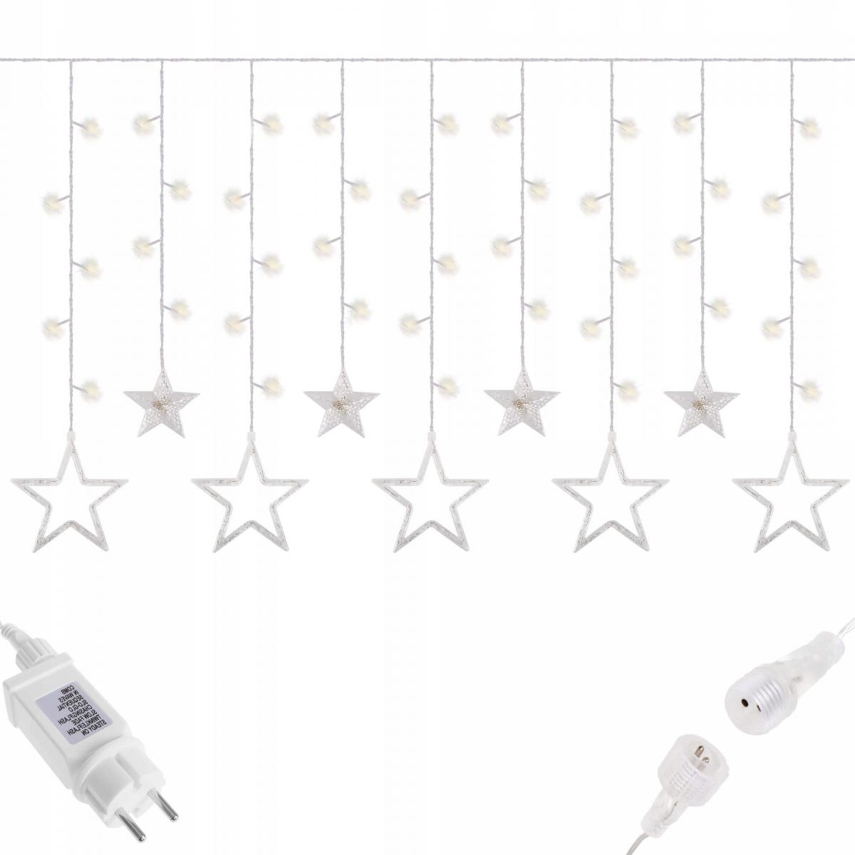 (DL) Instalatie lumina tip perdea cu 92 LED-uri, 2m, pentru interior/exterior, stelute iluminare alba [11]