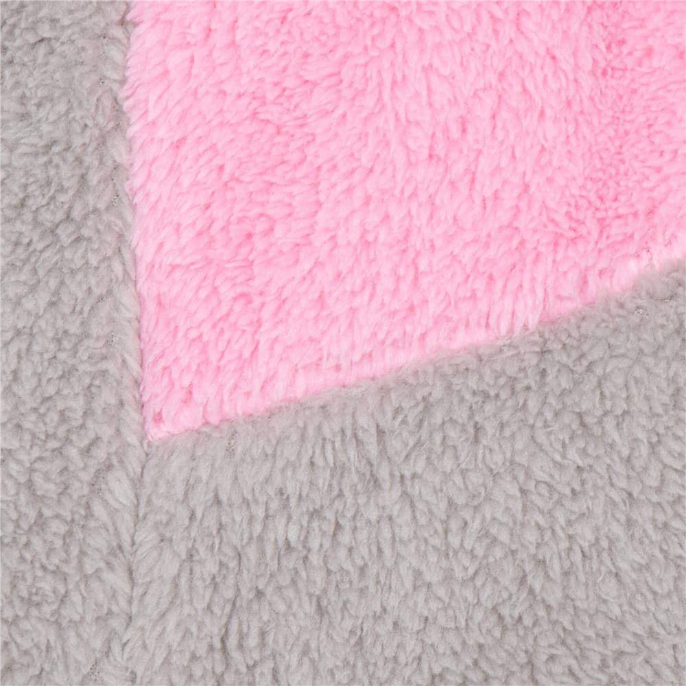 Halat de baie pentru femei pana la genunchi, gluga cu urechi , marimea S/M, gri si nuante de roz [8]