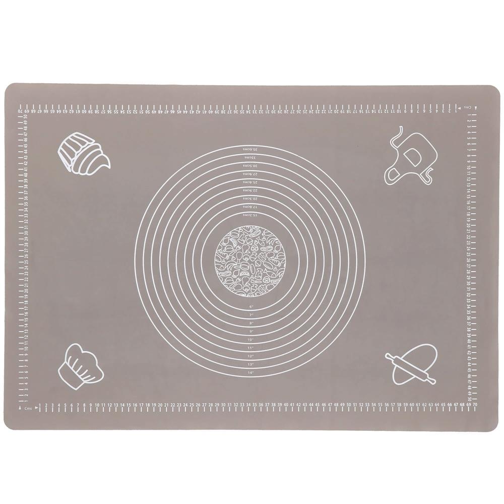 Ustensile de gatit - Plansa din silicon alimentar de framantat aluat, rezistenta la temperaturi ridicate, 65x45cm, gri