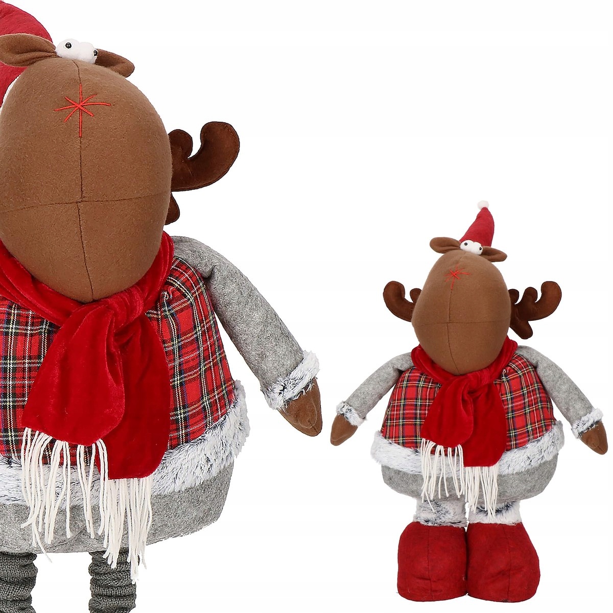 (DL) Figurina Craciun, Ren, picioare telescopice, inaltime extensibila 55-95cm [8]