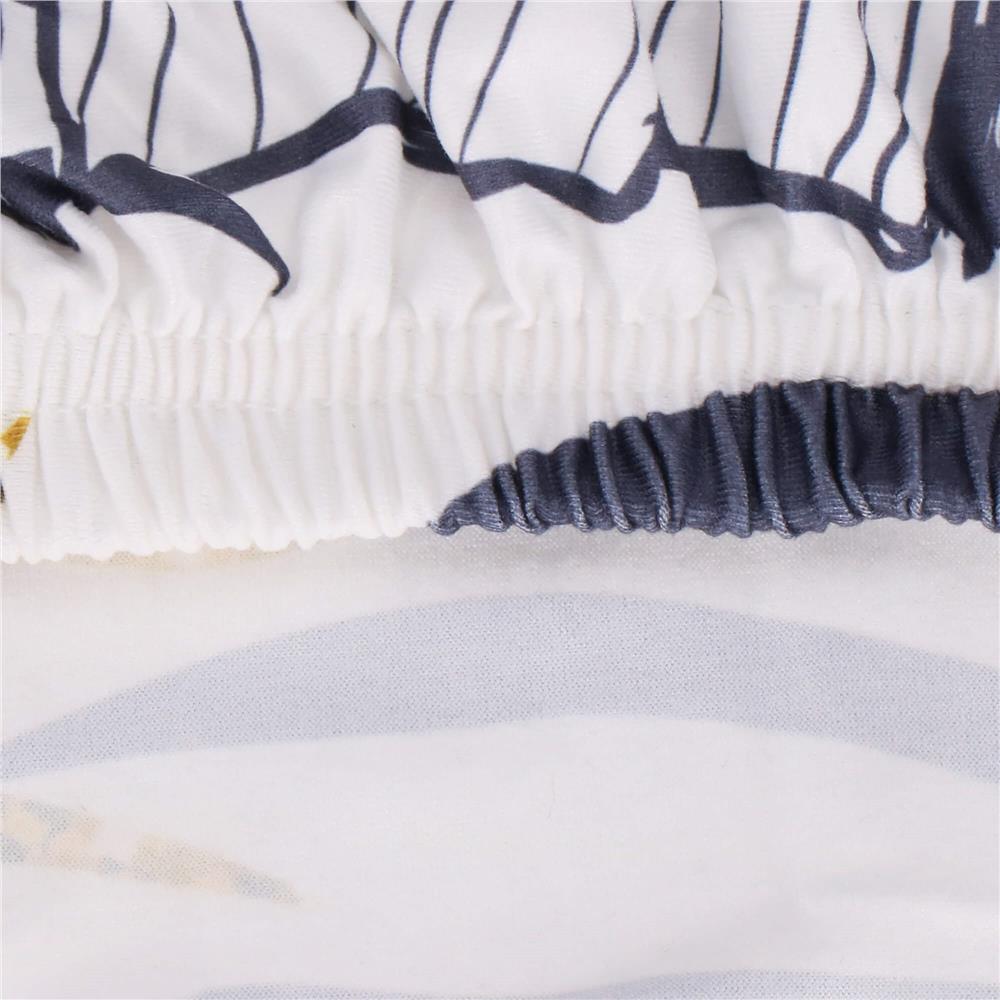 Husa pentru scaun, marime universala, poliester si spandex, 38x70cm, alb, nuante de bleumarin, galben [7]