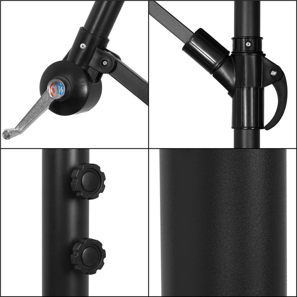 Umbrela de gradina cu brat lateral banana, cu husa, 300cm, rosu [8]