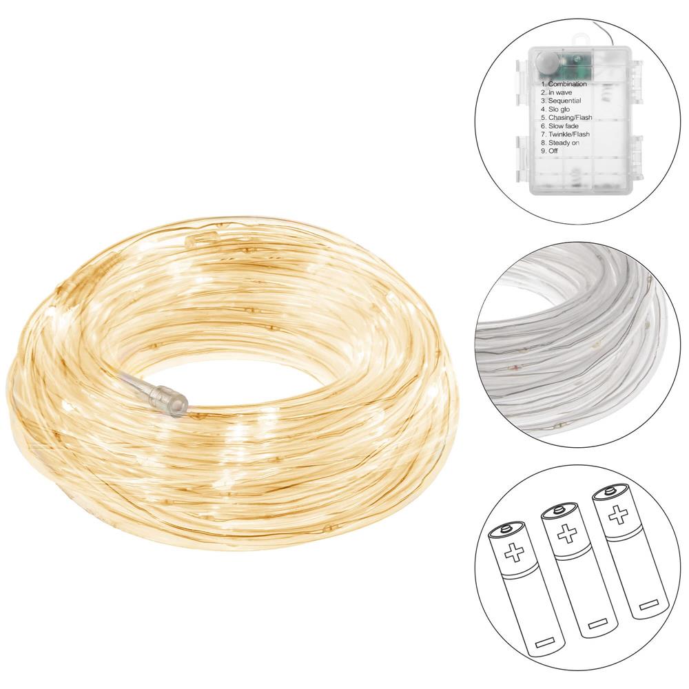 (DL) Instalatie tub furtun luminos pentru Craciun cu baterii 3xAA, 50 LED-uri, 5m, galben [8]