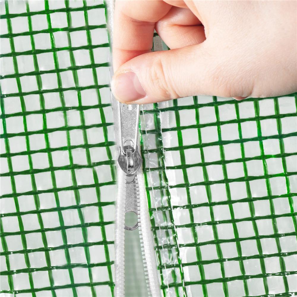 Folie inlocuire pentru sera 300x200x200 cm, PE 140g/mp cu plasa PP, UV4, 6 ferestre si usa cu fermoar, verde [7]