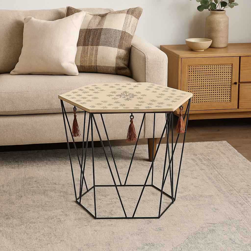 Masuta cafea octogonala Atmosphera Kumi, 44x38x40 cm, negru [7]