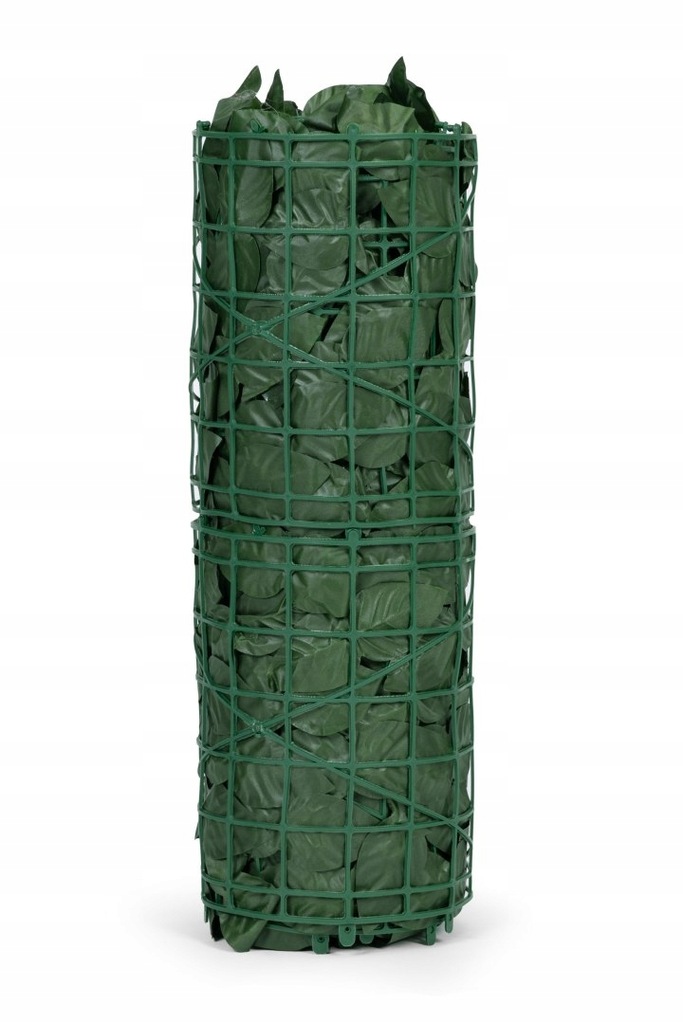 Gard artificial decorativ 50x300 cm, frunze ornamentale, protectie UV si intemperii, plastic PVC, verde inchis [7]