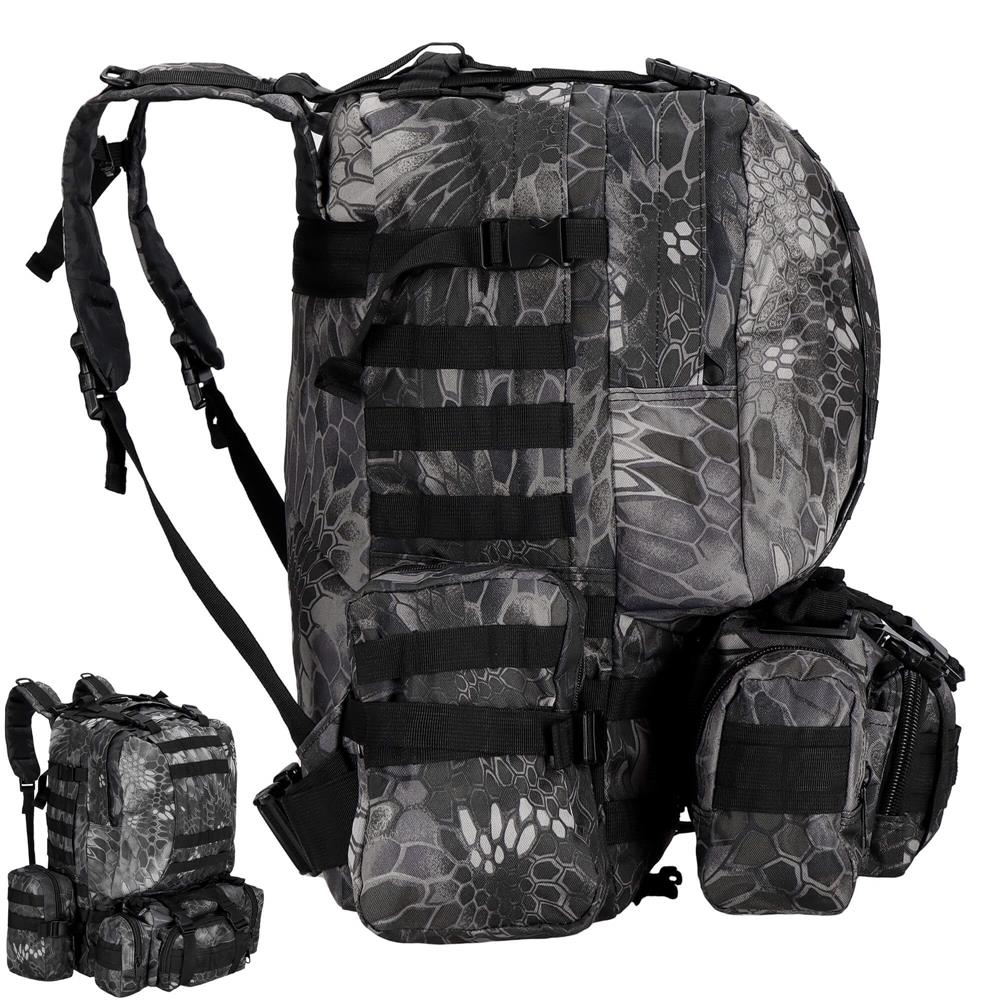 Rucsac militar pentru drumetie, impermeabil, ultra usor, 50litri, gri [7]