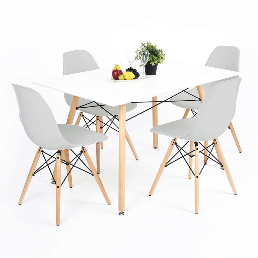 Set 4 scaune dining Scandinav pentru bucatarie, 38x42x82cm, gri [6]