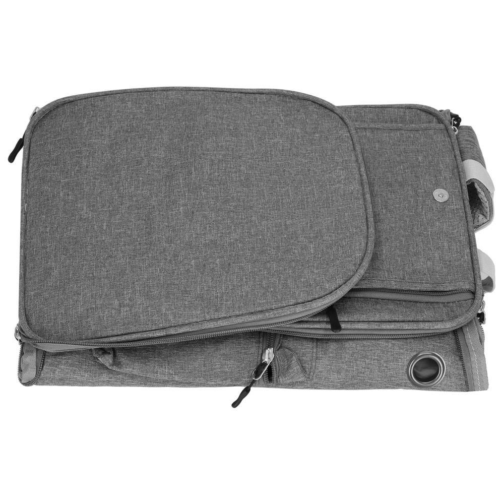 Rucsac transport animale talie mica-medie, maxim 12 kg, buzunare laterale, 39x28x27 cm, gri [8]