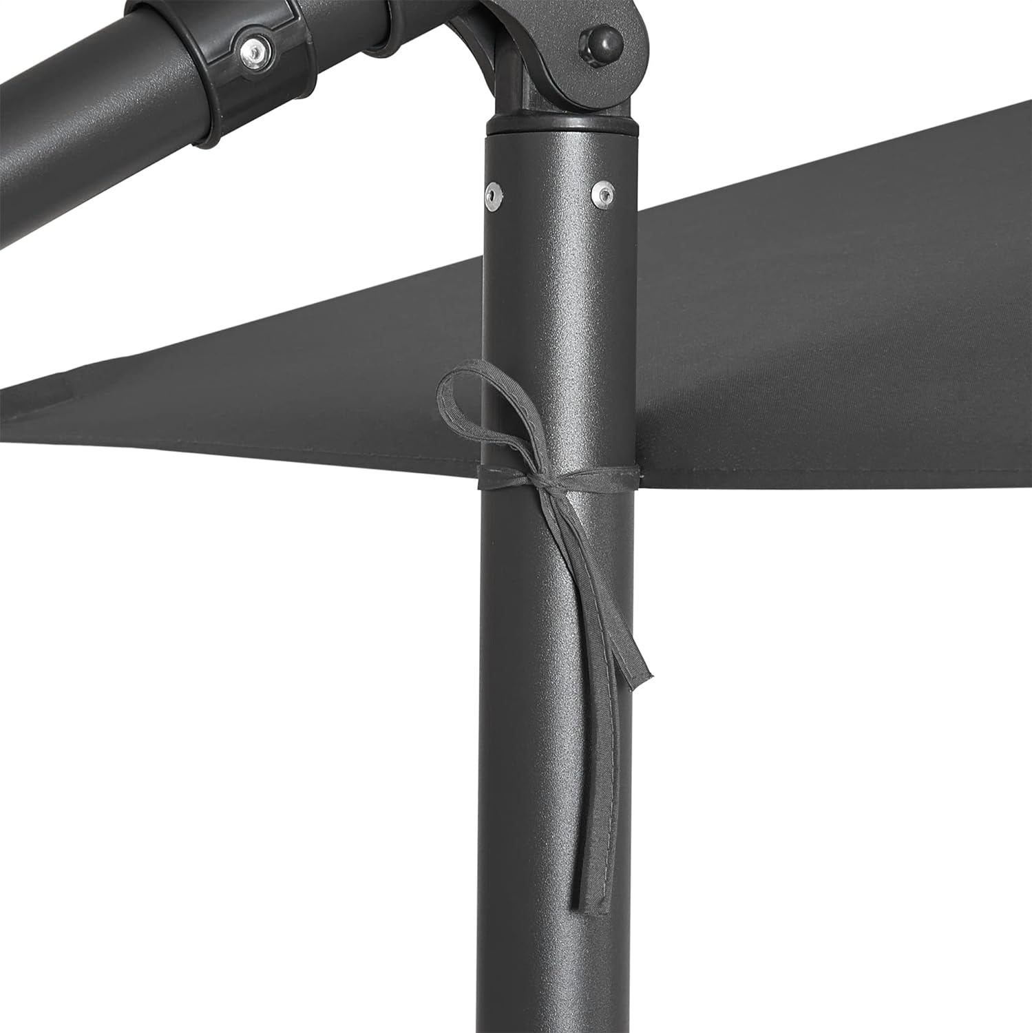 SONGMICS Umbrela de gradina cu brat lateral banana, 300cm, cu iluminare LED solara, gri [8]