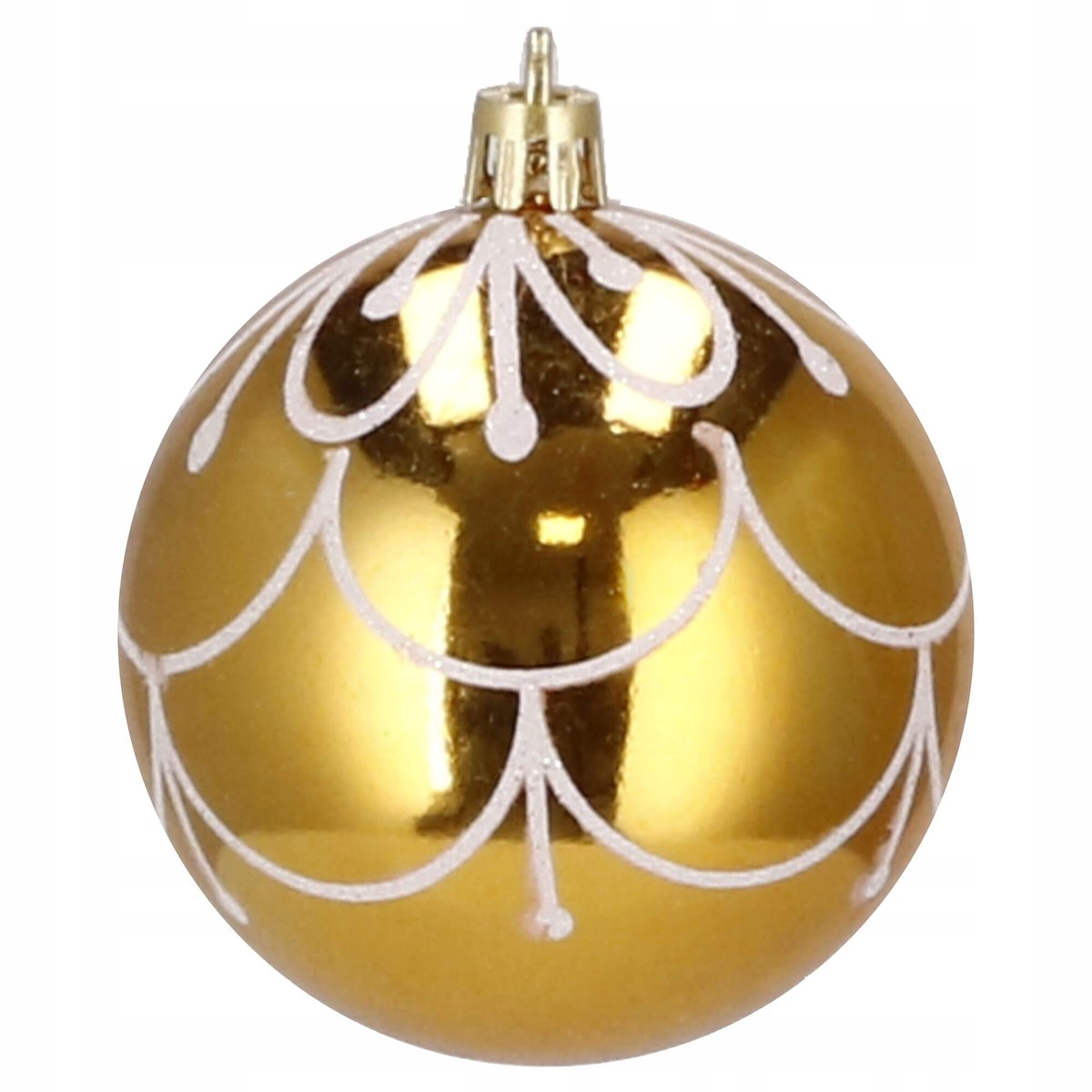 Set globuri de Craciun cu modele de sarbatori, 30 bucati, 5cm, alb auriu [9]