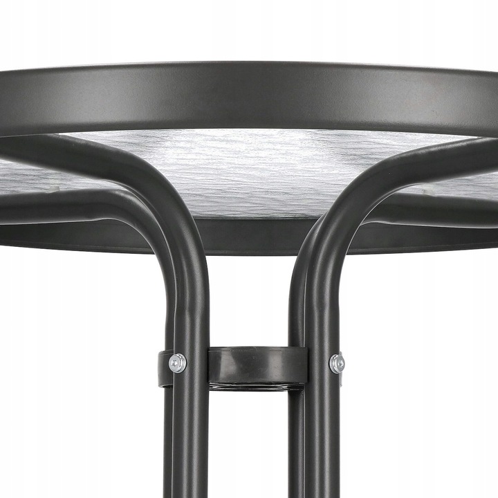 Masa pentru gradina sau balcon, cadru metalic, blat sticla, 60x70cm, negru [8]