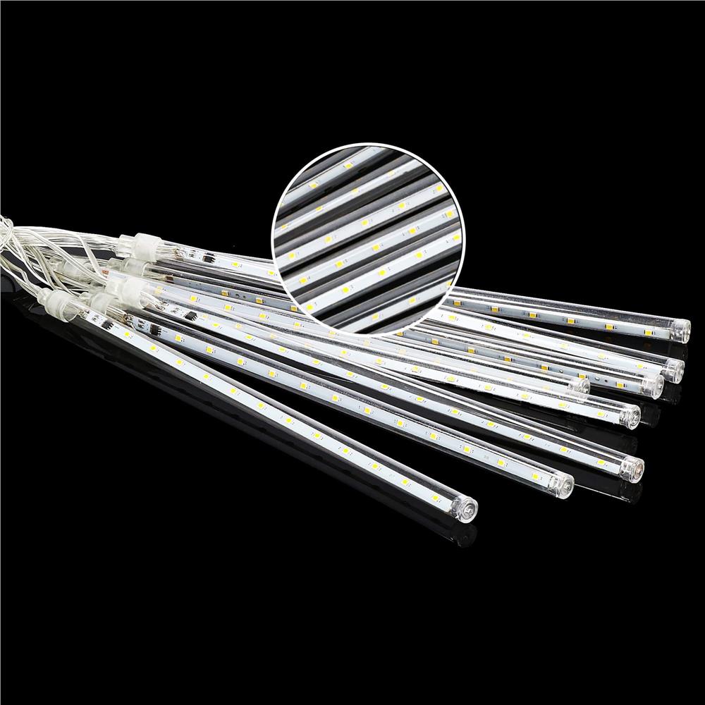 (DL) Instalatie de Craciun, 8 tuburi, 30cm, 144 LED, ploaie de meteoriti, alb [9]