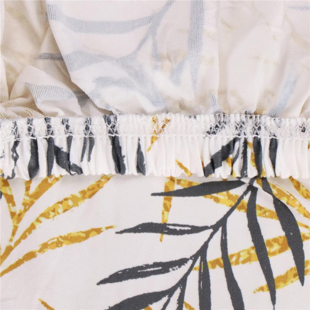 Husa pentru scaun, marime universala, poliester si spandex, 38x70cm, alb, gri si galben [8]