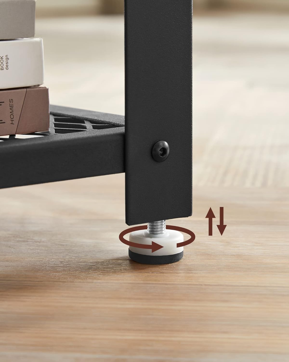 VASAGLE Masa de cafea laterala, tip noptiera, cu cadru metalic, 45x45x55cm, maro rustic si negru [8]