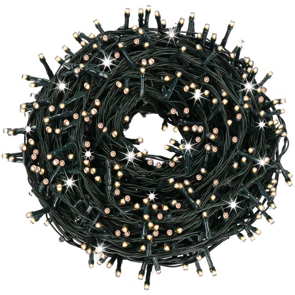 Ghirlanda luminoasa tip perdea Premium 300 LED-uri, 14,5m, 18Wati, interior/exterior, cu flash, alb cald (galben) [8]