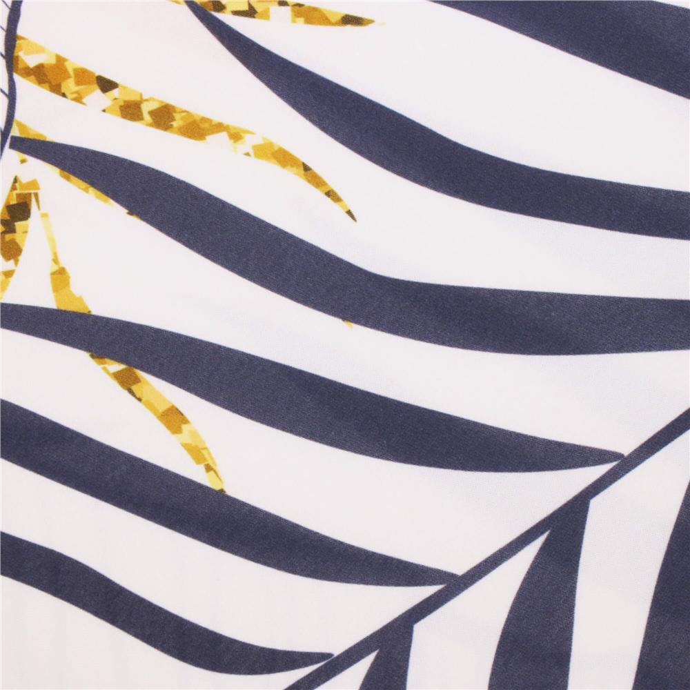 Husa pentru scaun, marime universala, poliester si spandex, 38x70cm, alb, nuante de bleumarin, galben [8]