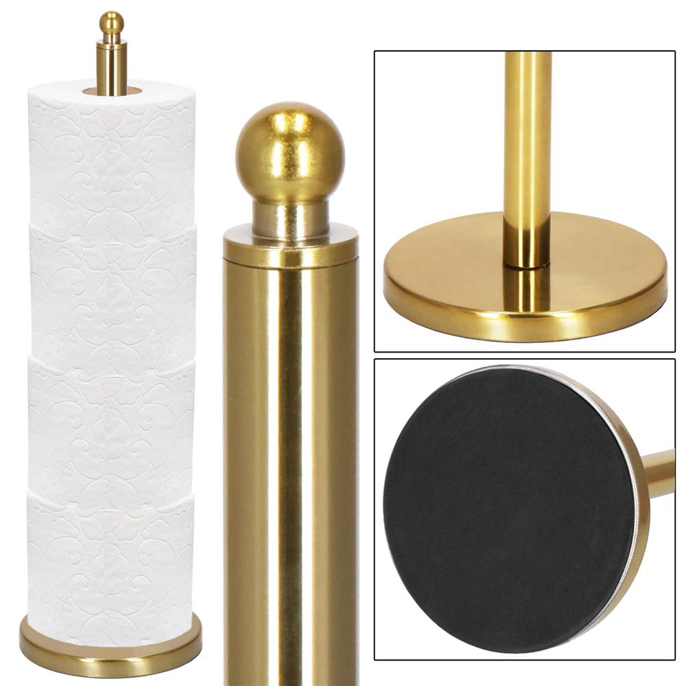 Suport hartie igienica tip tija, 52cm, auriu lucios [7]