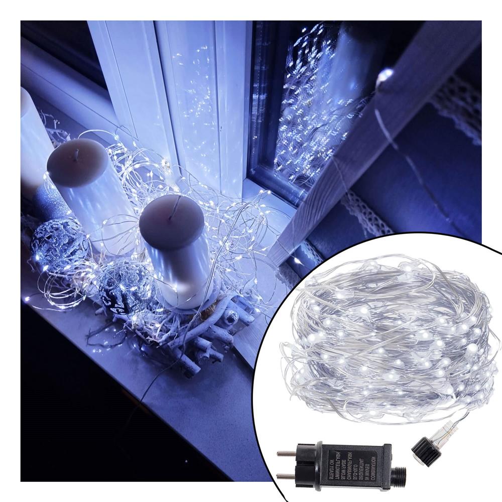 (DL) Instalatie lumina decorativa cu 300 LED-uri, telecomanda, 30m, iluminare alba [8]