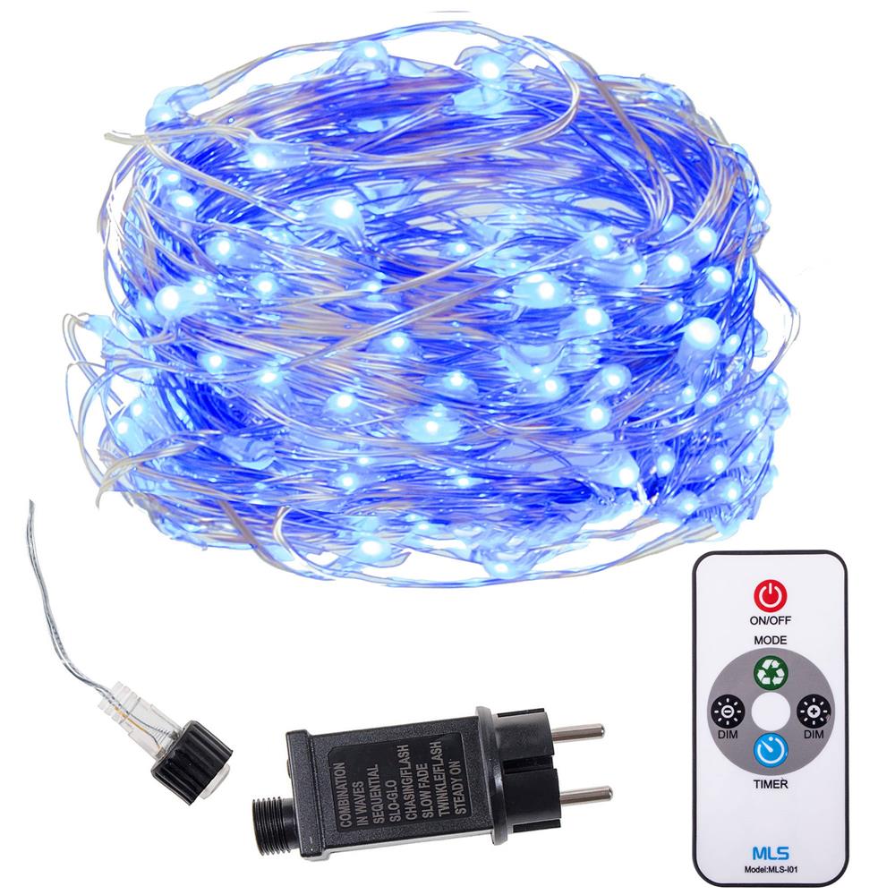 (DL) Instalatie lumina decorativa cu 300 LED-uri, telecomanda, 30m, iluminare albastra [9]