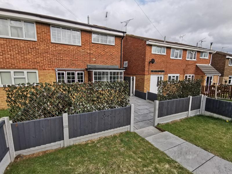 Panou de gard/paravan din lemn si frunze artificiale, extensibil, 100x200cm [5]