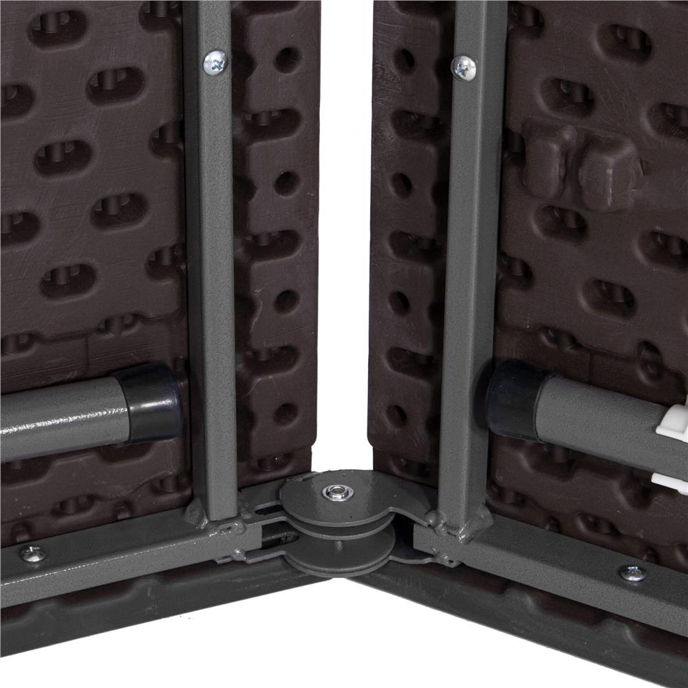 Masa dreptunghiulara pliabila multifunctionala, 1.8 m x 0.75 m x 0.75 m, imitatie ratan, maro [9]