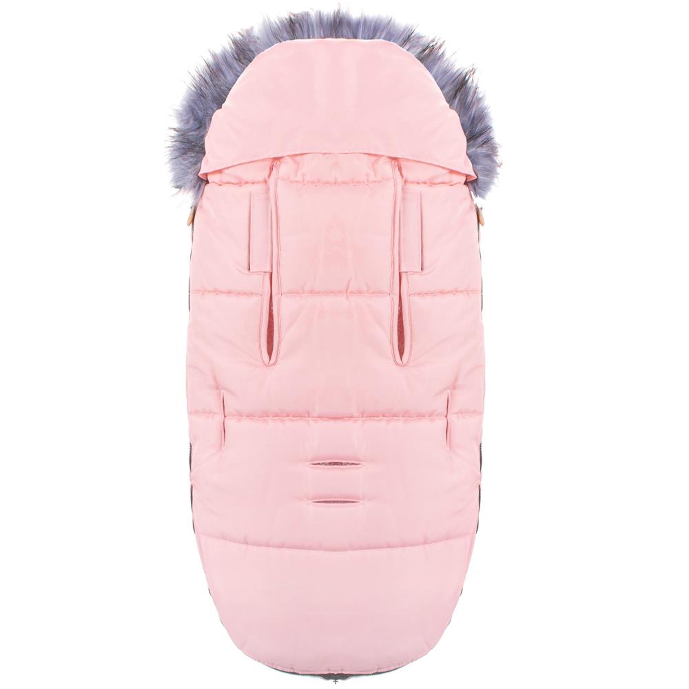 Sac iarna de bebelusi pentru carucior, marime universala, cu gluga, 90x45cm, roz pal [9]