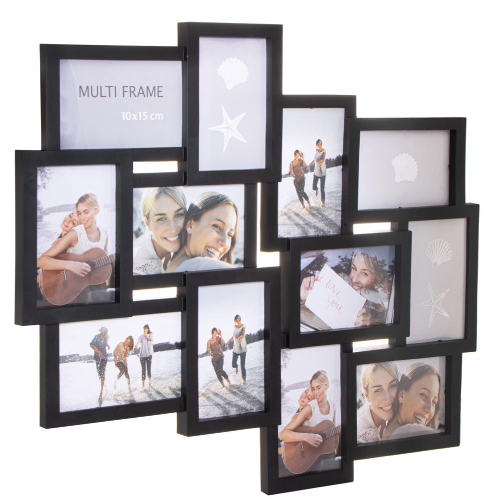 Rama foto de perete, colaj de 12 fotografii, 50x59cm, negru [9]