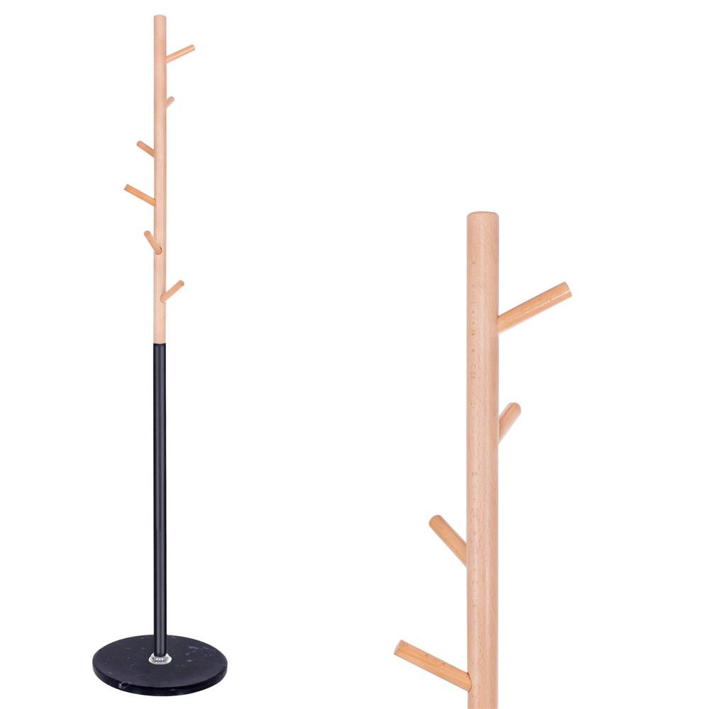 Cuier tip pom din metal Sersimo, 6 agatatoare, 180cm, negru maro [8]