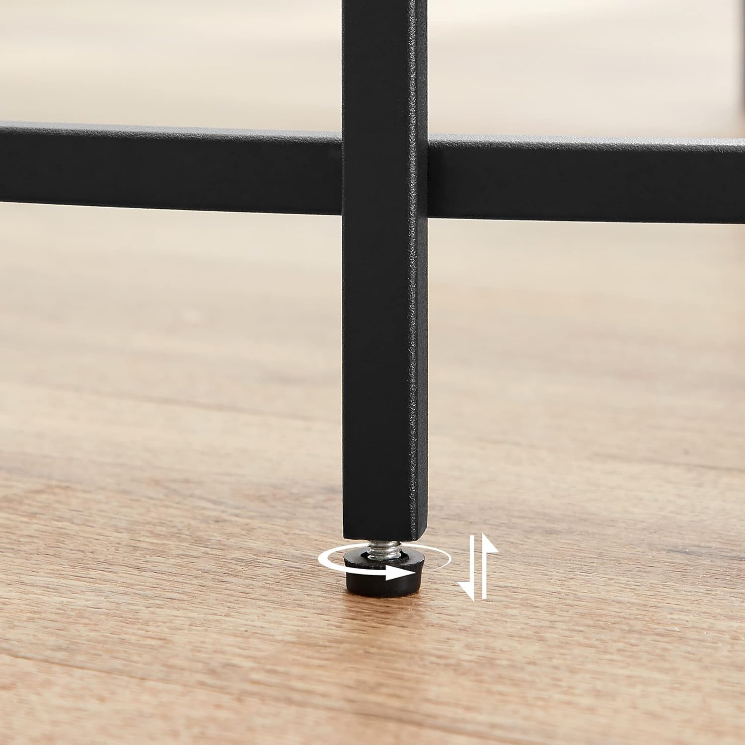 VASAGLE Masa de cafea rotunda, din sticla securizata cu cadru metalic, 84x84x45cm, negru [9]