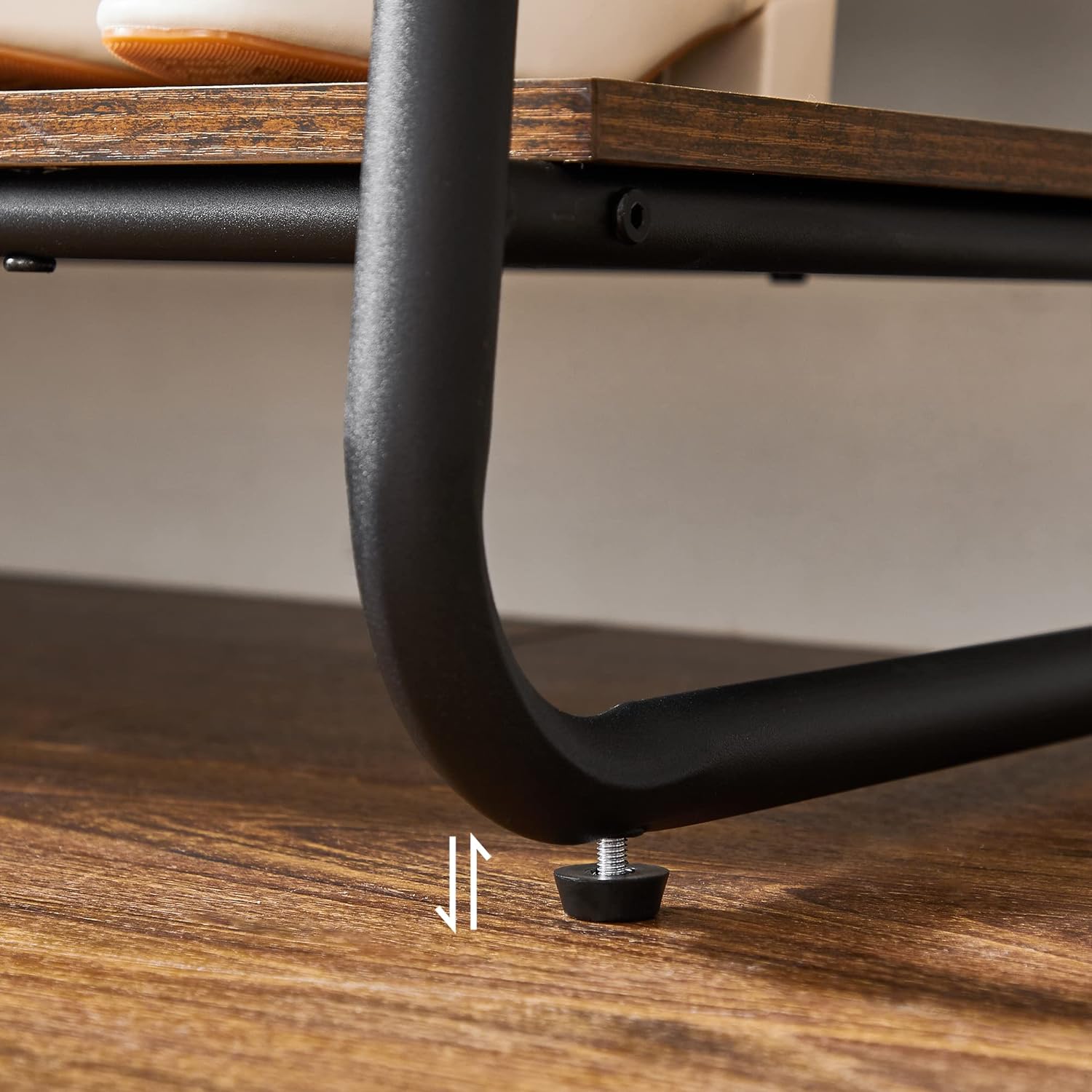 VASAGLE Raft pentru haine cu suport pentru pantofi, 2 polite, 6 carlige laterale, 45x100x160cm, maro rustic [9]