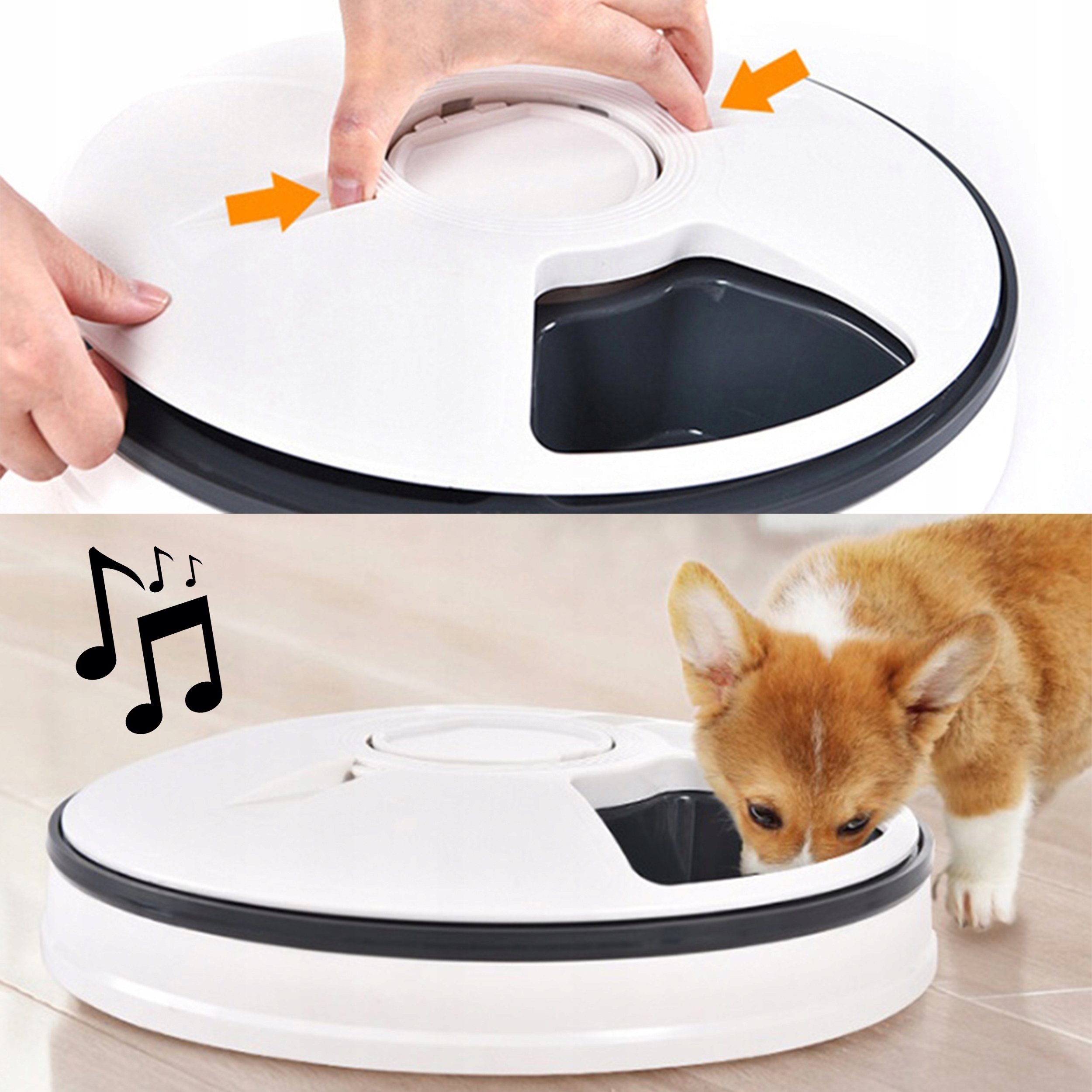 Hranitor automat pentru caini si pisici, sunet hranire, capacitate dispenser 6x70gr, cu display digital [8]