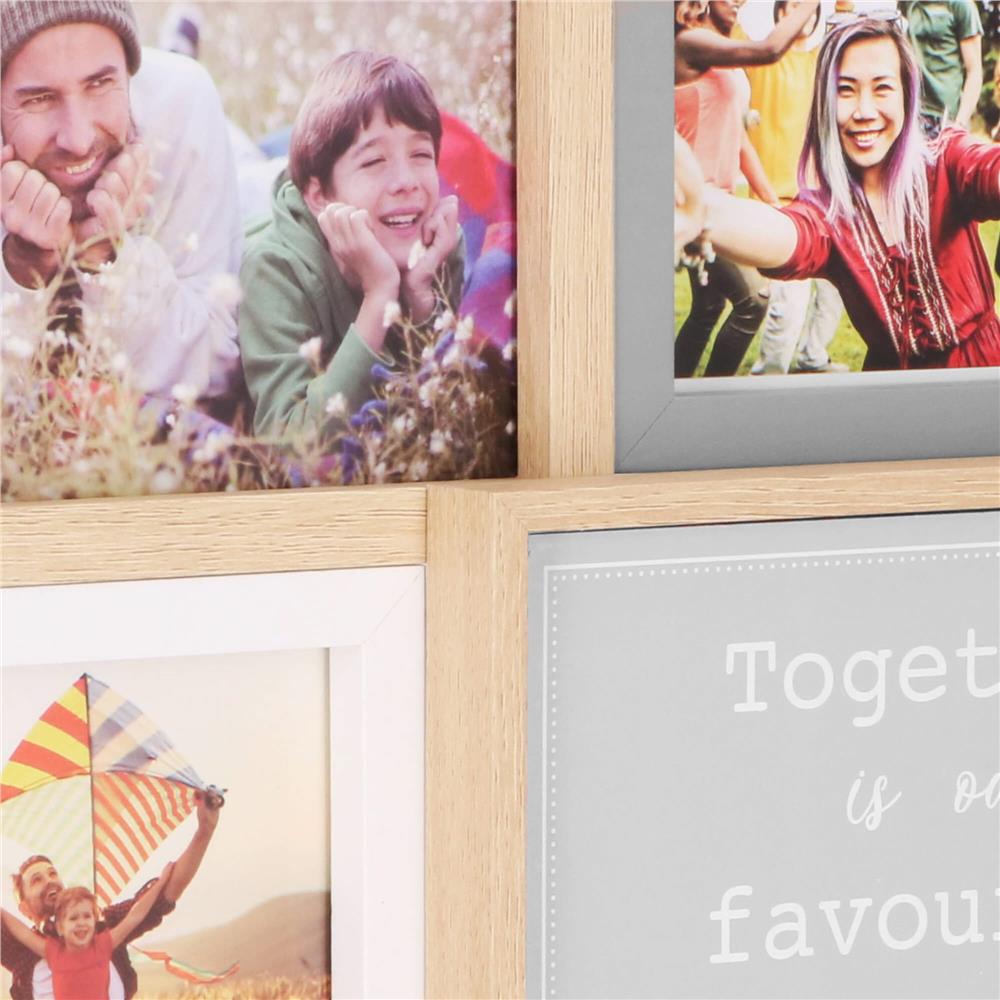 Rama foto de perete, colaj de 8 fotografii, 41x51cm, alb si gri [9]