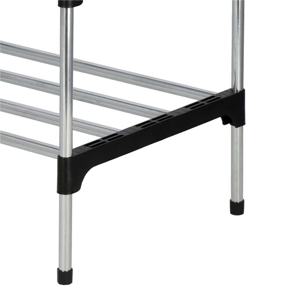 Suport pentru pantofi, 4 rafturi, cadru metalic, 84x28x60cm, negru si argintiu [9]