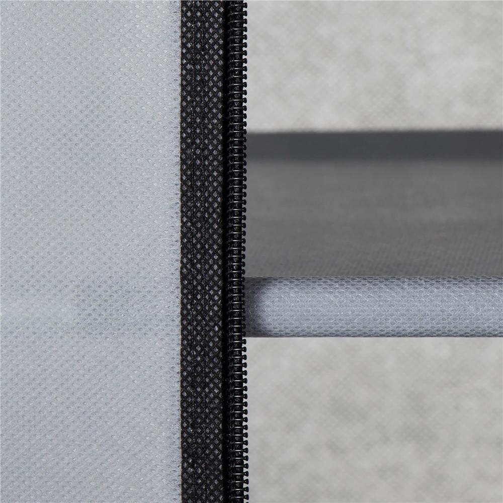 Pantofar din material textil, portabil, cu rafturi, 60x28x168cm, gri [9]