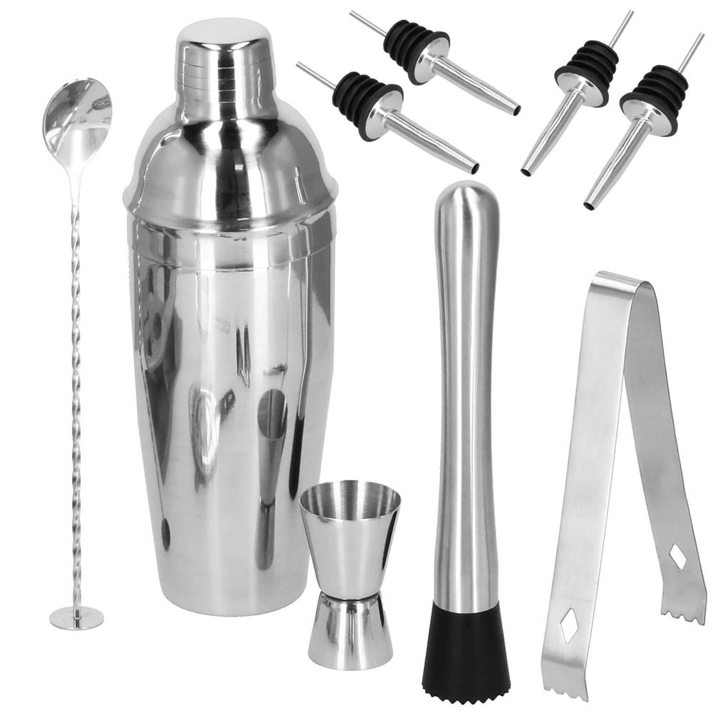 Set Cocktail Shaker Kit pentru barmani 750ml, KI25, suport bambus, 12 piese [9]