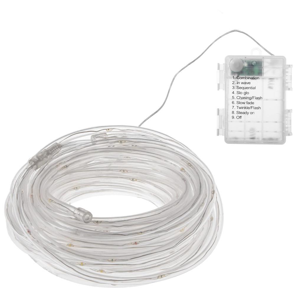 (DL) Instalatie tub furtun luminos pentru Craciun cu baterii 3xAA, 50 LED-uri, 5m, galben [10]