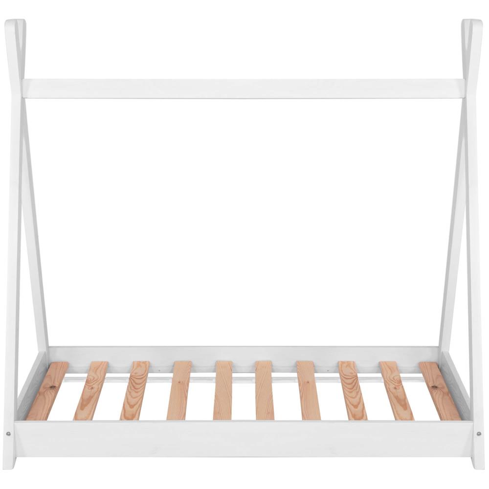 Pat din lemn pentru copii, model TeePee, somiera inclusa, 61x146x130 cm, alb [8]