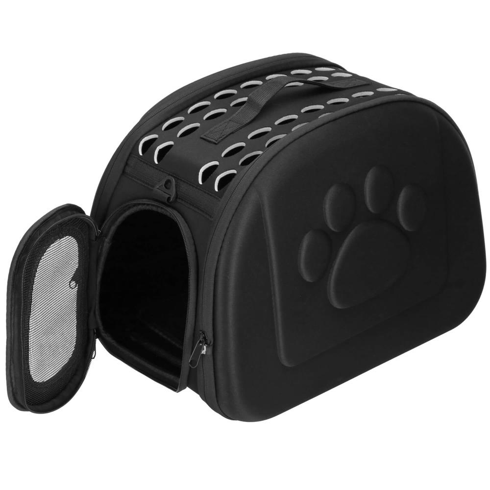 Geanta pentru transport animale mici-medii, pentru caine si pisica, pliabila, curea de umar, 25x45x37 cm, negru [9]