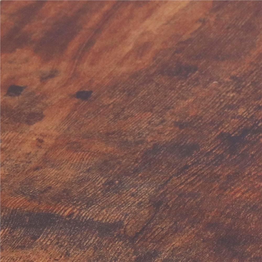 Masa de cafea patrata, noptiera cu cadru otel si polita de depozitare, 45x45x55 cm, maro rustic [9]