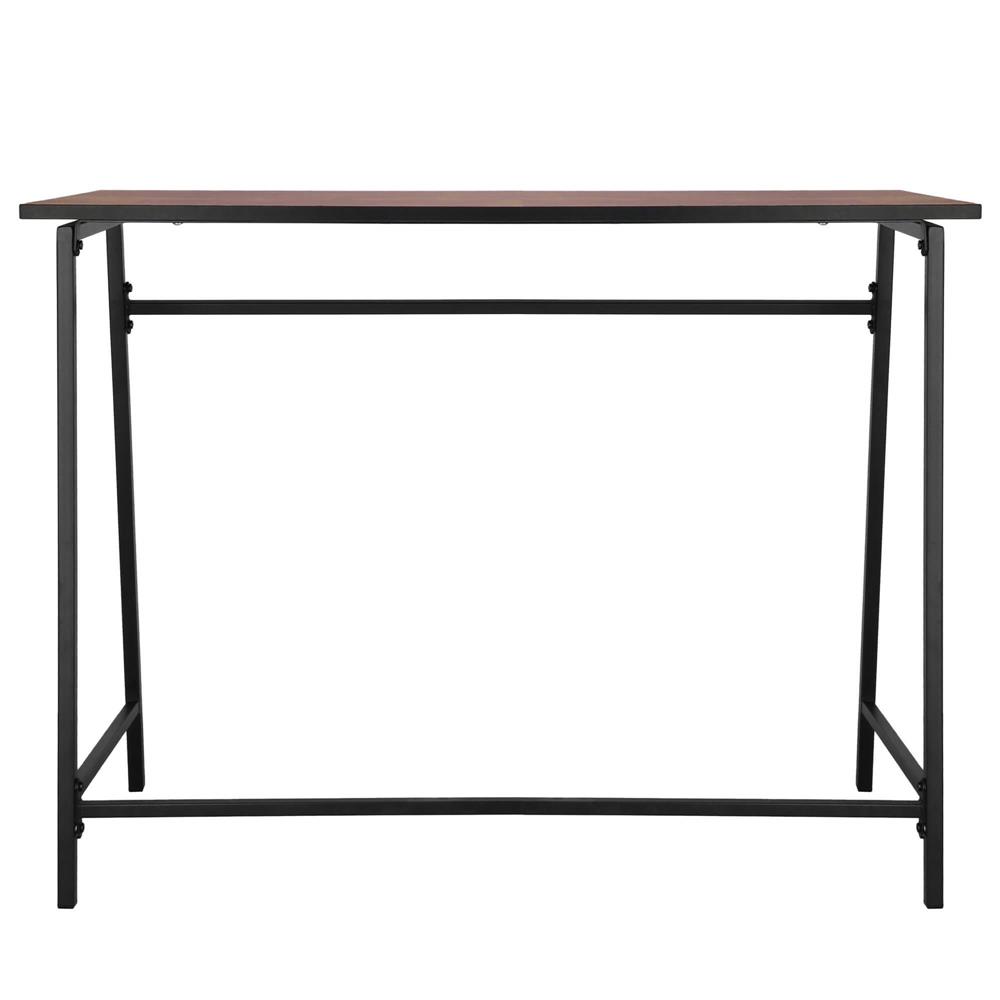 Birou tip masa laterala, cu cadru din otel, 50x100x76 cm, industrial, maro [9]