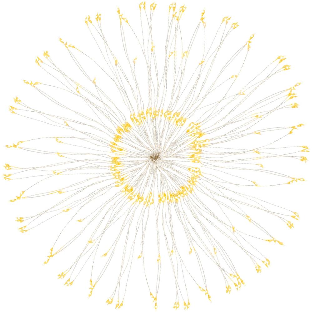 Instalatie lumina decorativa STAR cu 100 LED-uri, diametru 40cm, telecomanda, iluminare galbena [9]