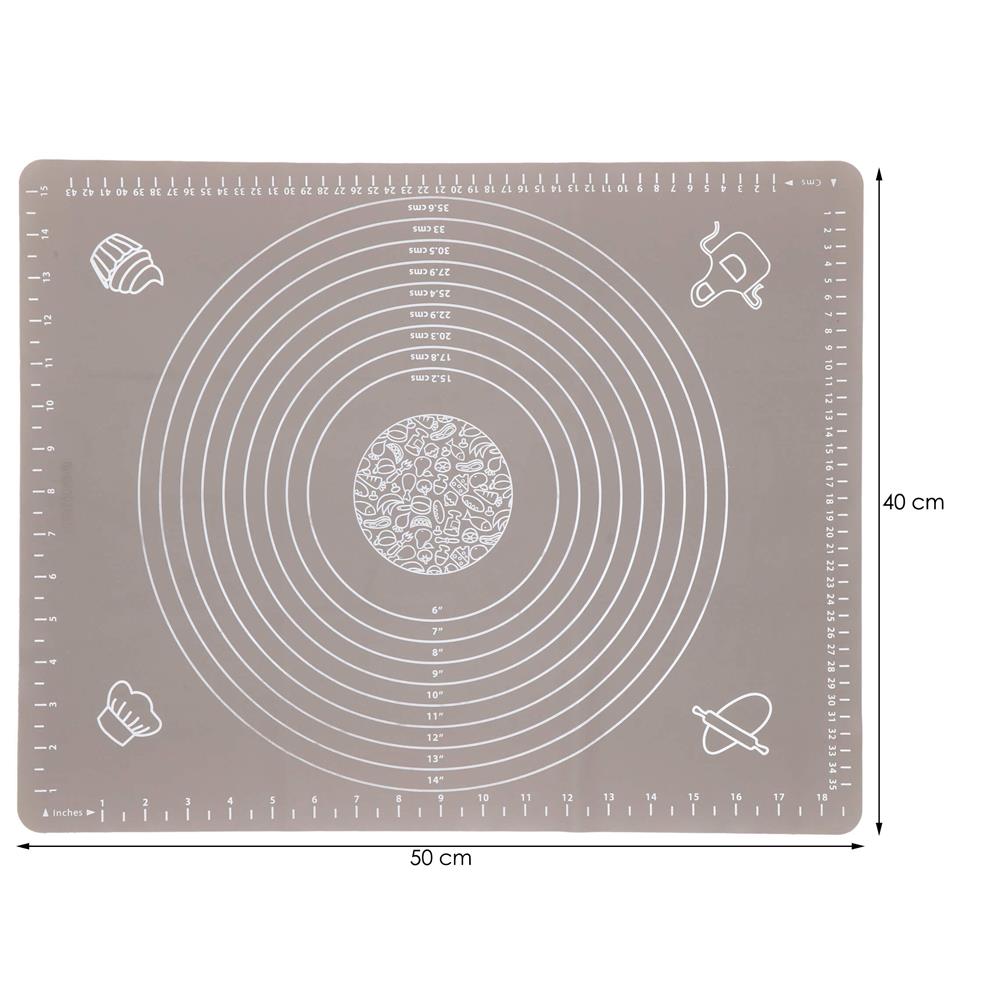 Plansa din silicon alimentar de framantat aluat, rezistenta la temperaturi ridicate, 50x40cm, gri [9]